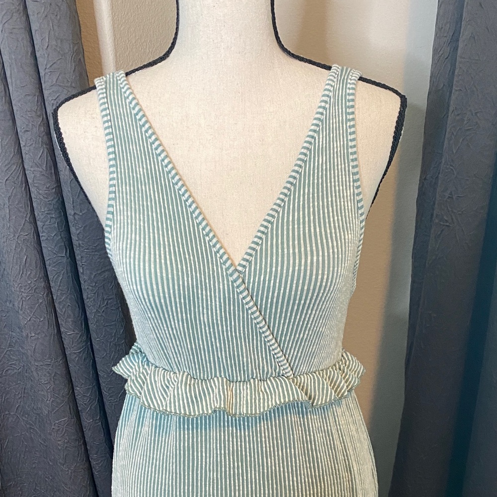 SOLD Chic Green Striped Maxi Dress - Picture 3 of 8